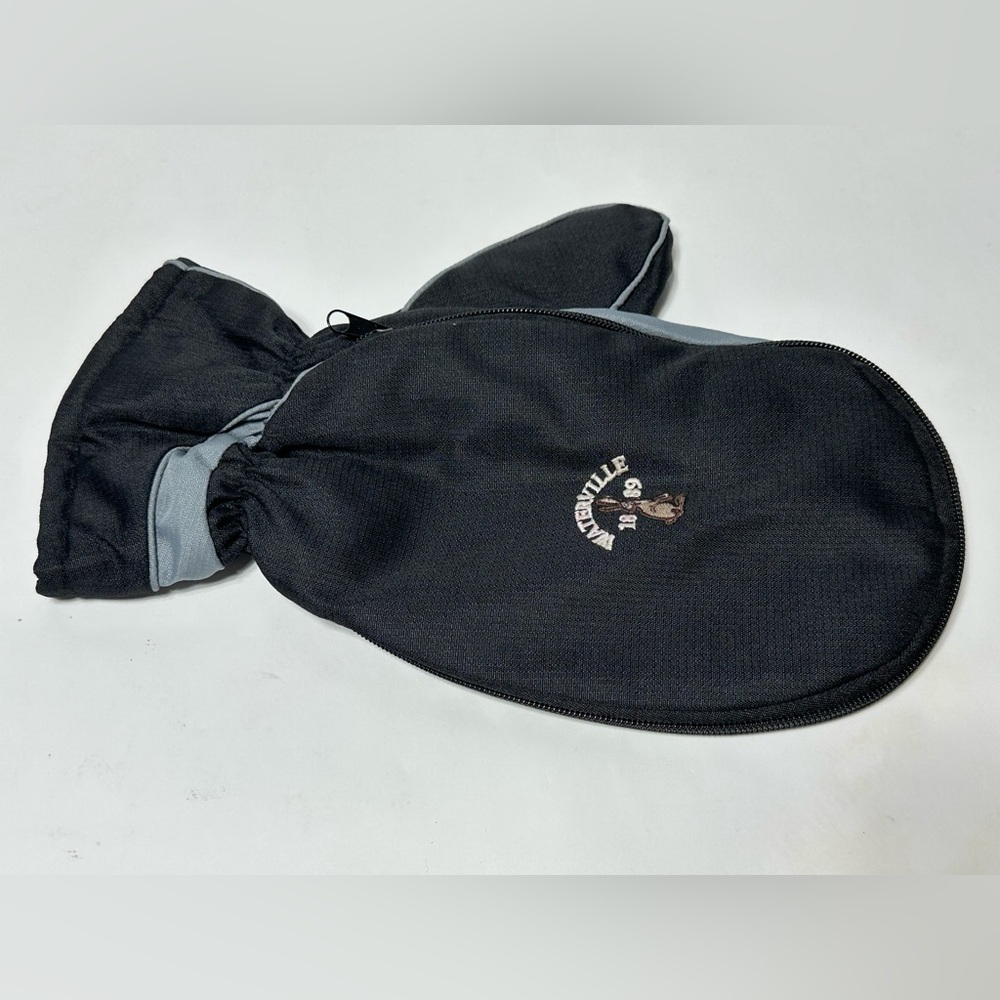 (Single) Winter Mittens with warmers Black Gray Logo Waterville 1889-large